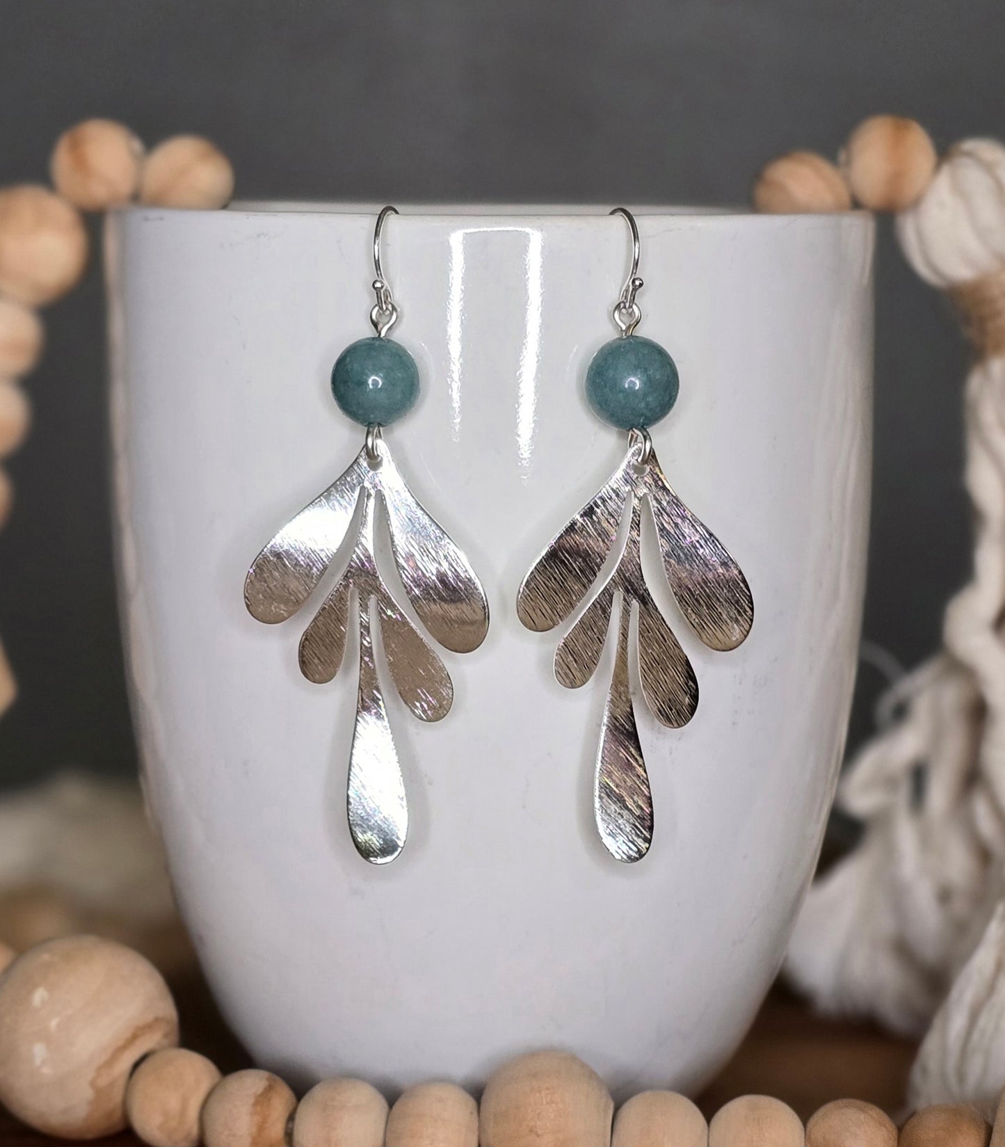 Chalcedony Botanical Earrings