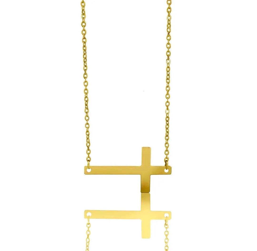 Horizontal Cross Necklace