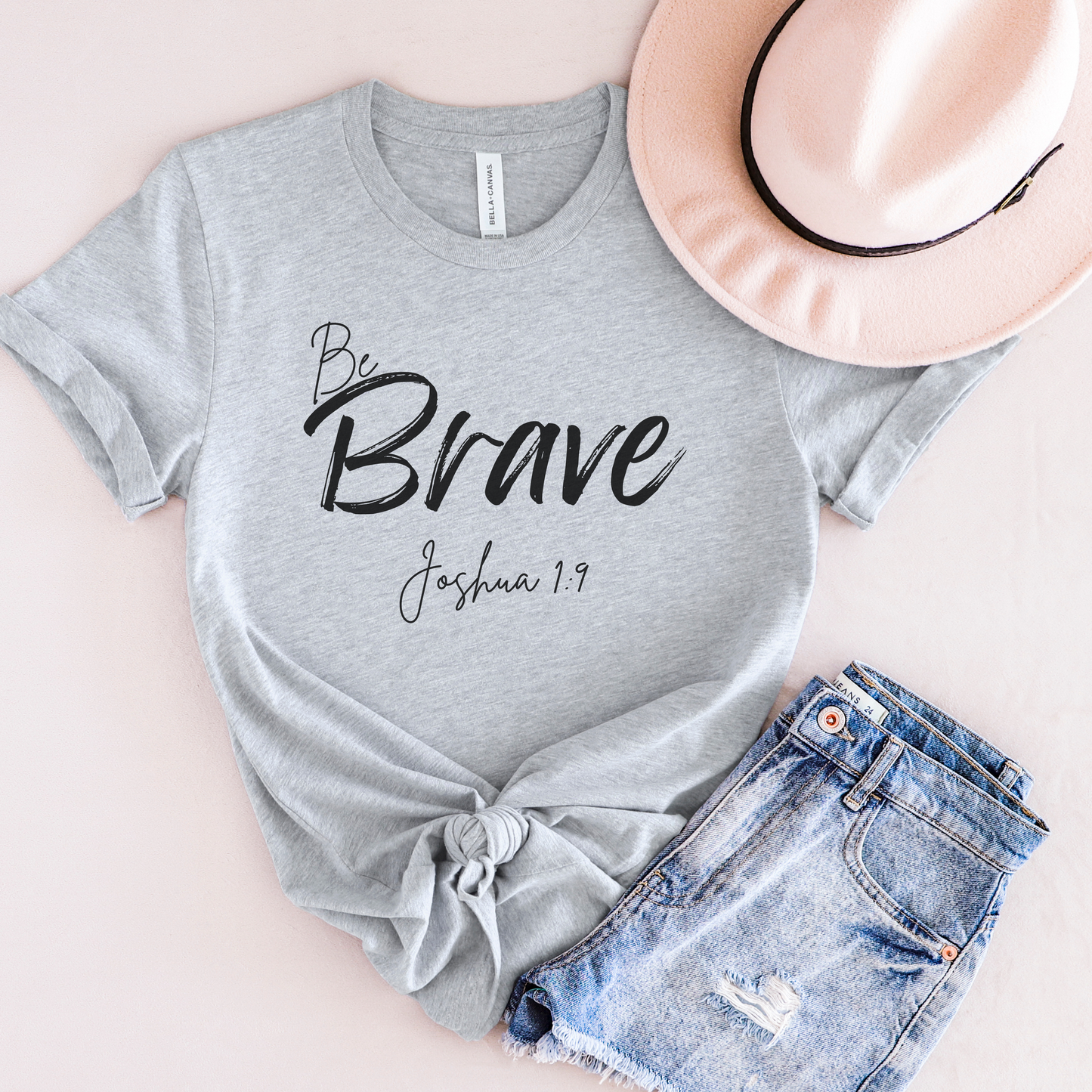 Be Brave Christian Tee,  Joshua 1:9 T-Shirt Bible Verse Graphic Shirt, Inspirational Quote Clothing,