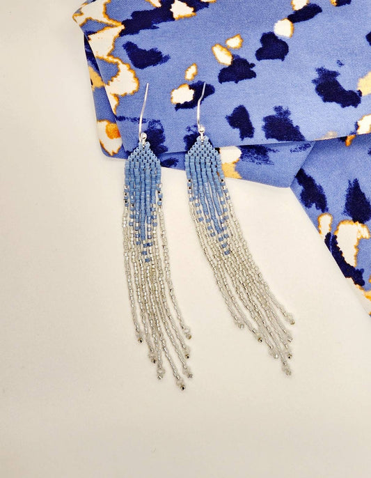 Ocean Breeze Handwoven Fringe Earrings