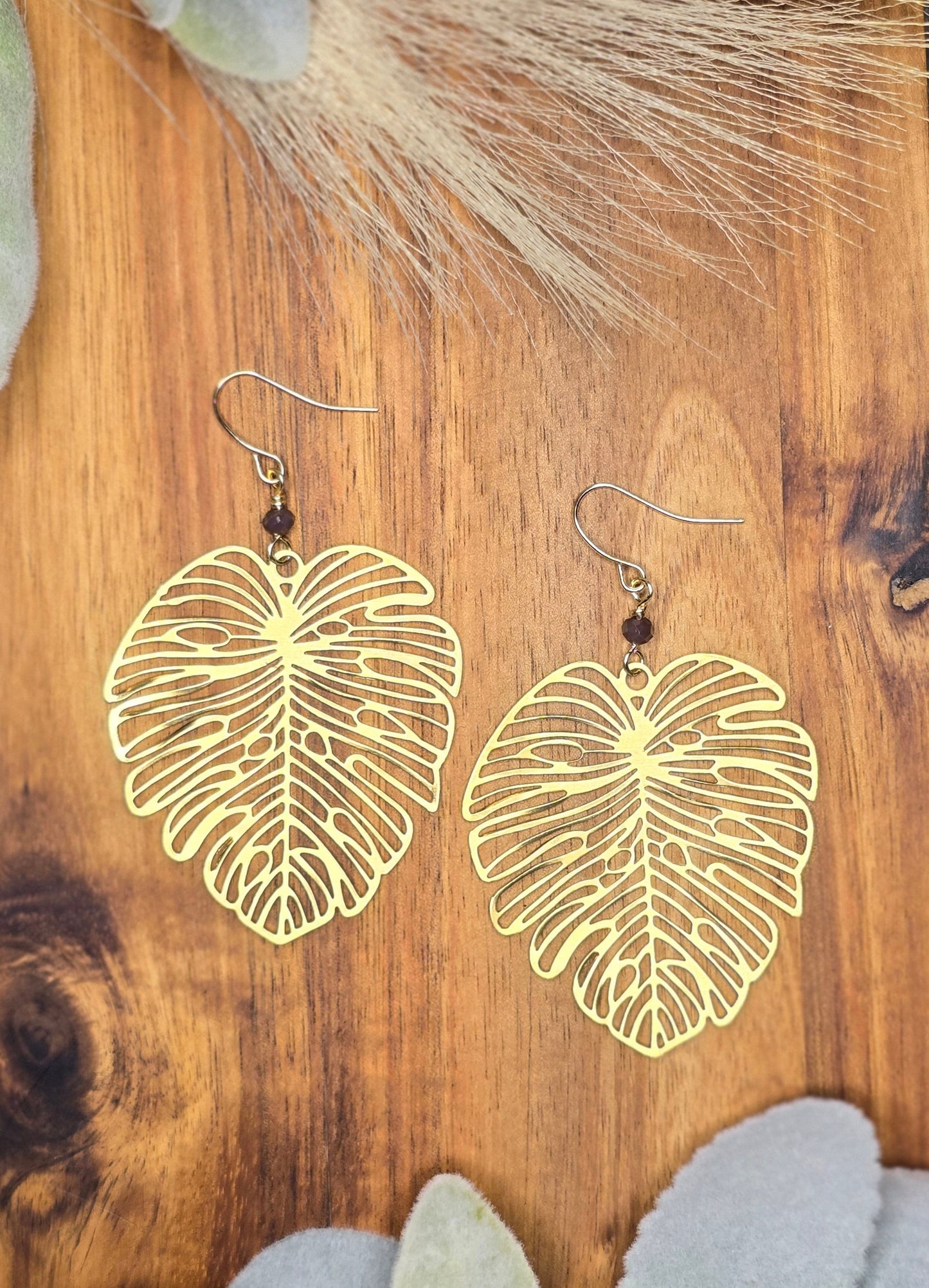 Monstera Earrings