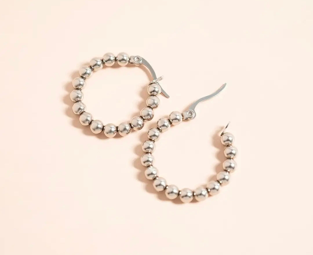 Circle Ball Hoop Earrings