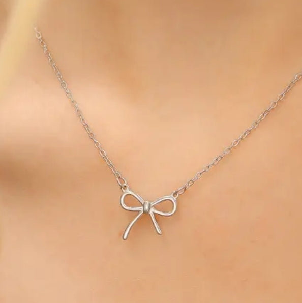 Stainless Steel Bow Necklace