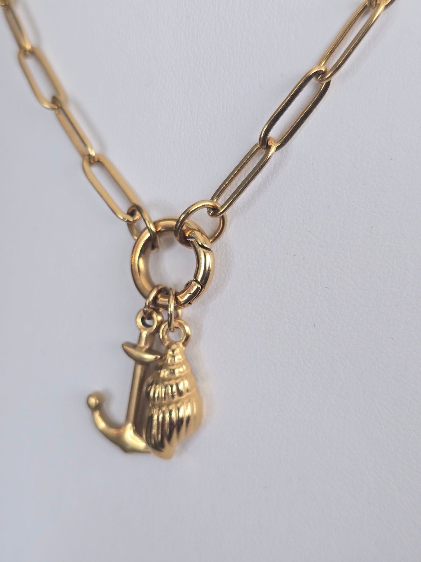 Nautical Charm Paperclip Chain Necklace