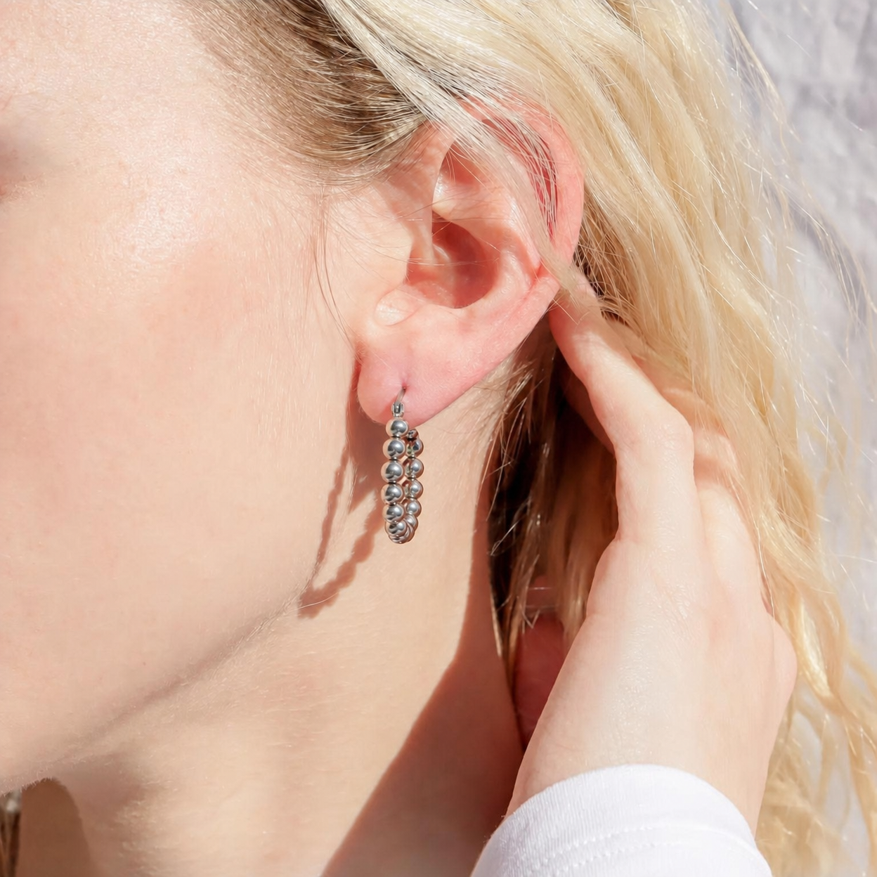 Circle Ball Hoop Earrings