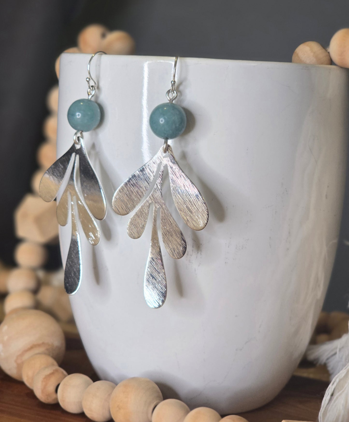 Chalcedony Botanical Earrings