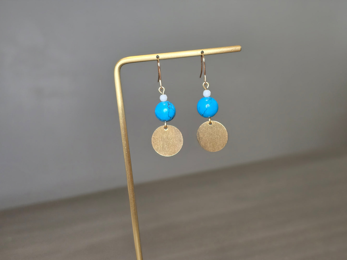 Turquoise Disc Earrings