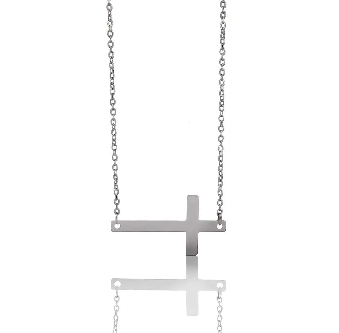Horizontal Cross Necklace
