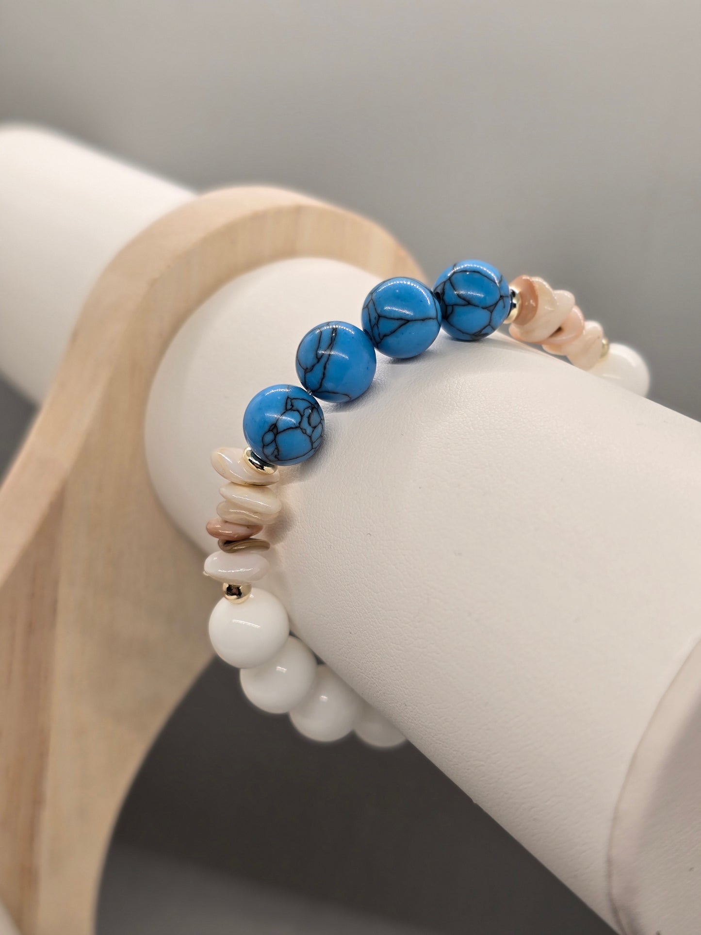Turquoise and Shell Bracelet