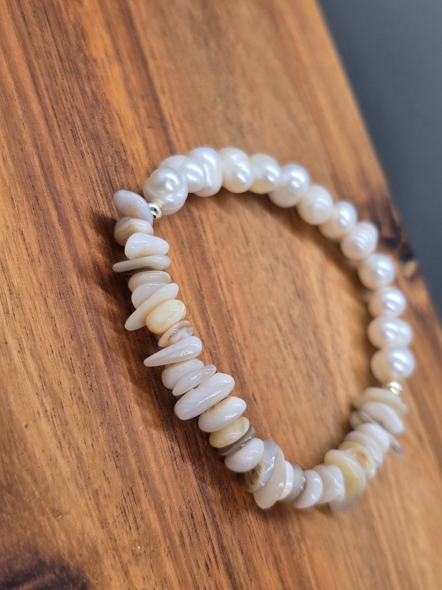 Freshwater Pearl and Shell Bracelet