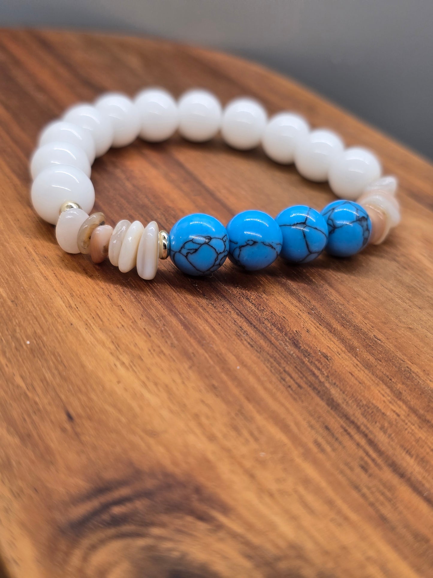 Turquoise and Shell Bracelet