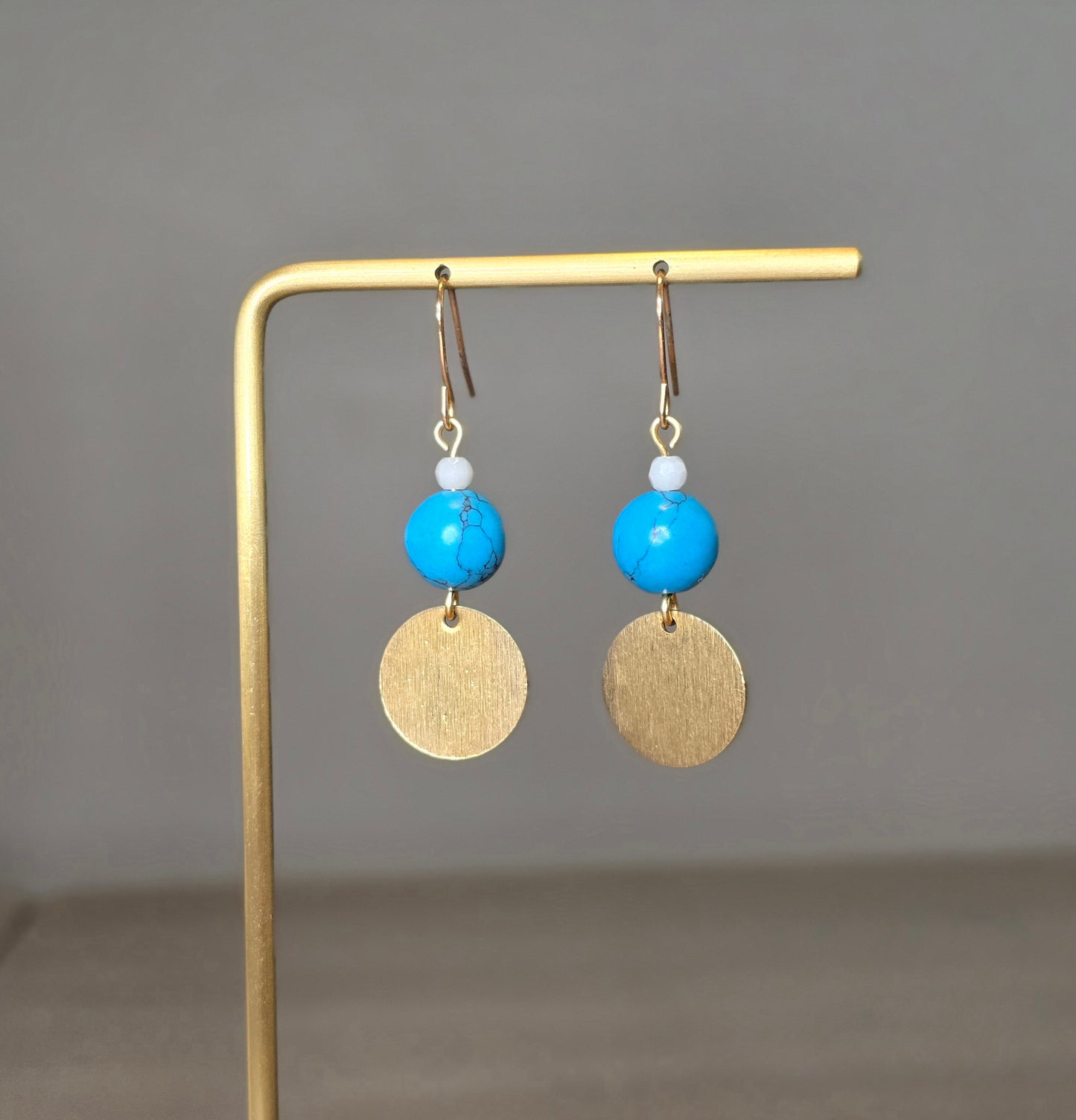 Turquoise Disc Earrings