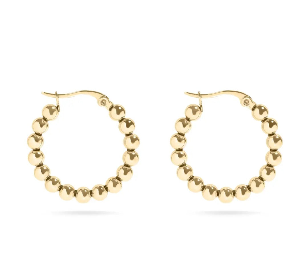 Circle Ball Hoop Earrings