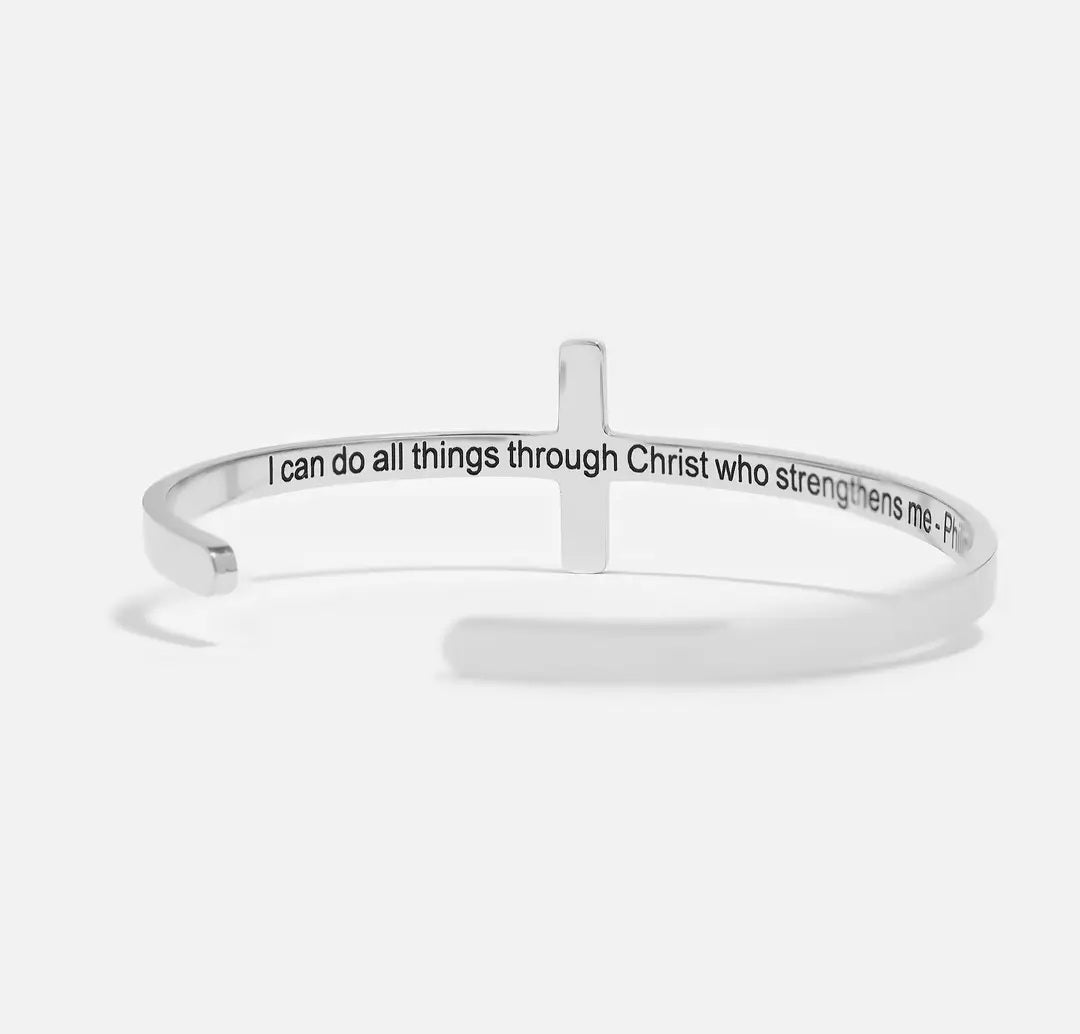 Cross Cuff Bracelet Phil 4:13