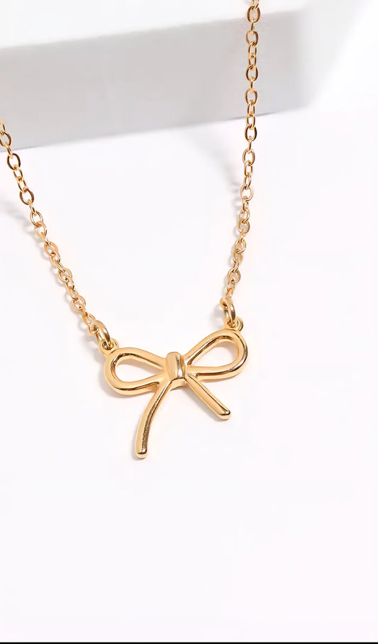 Stainless Steel Bow Necklace