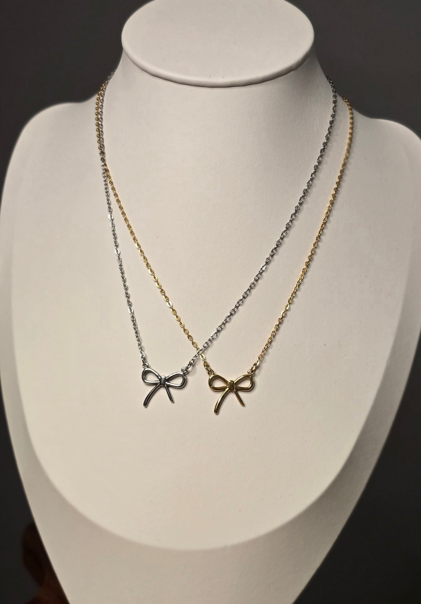 Stainless Steel Bow Necklace