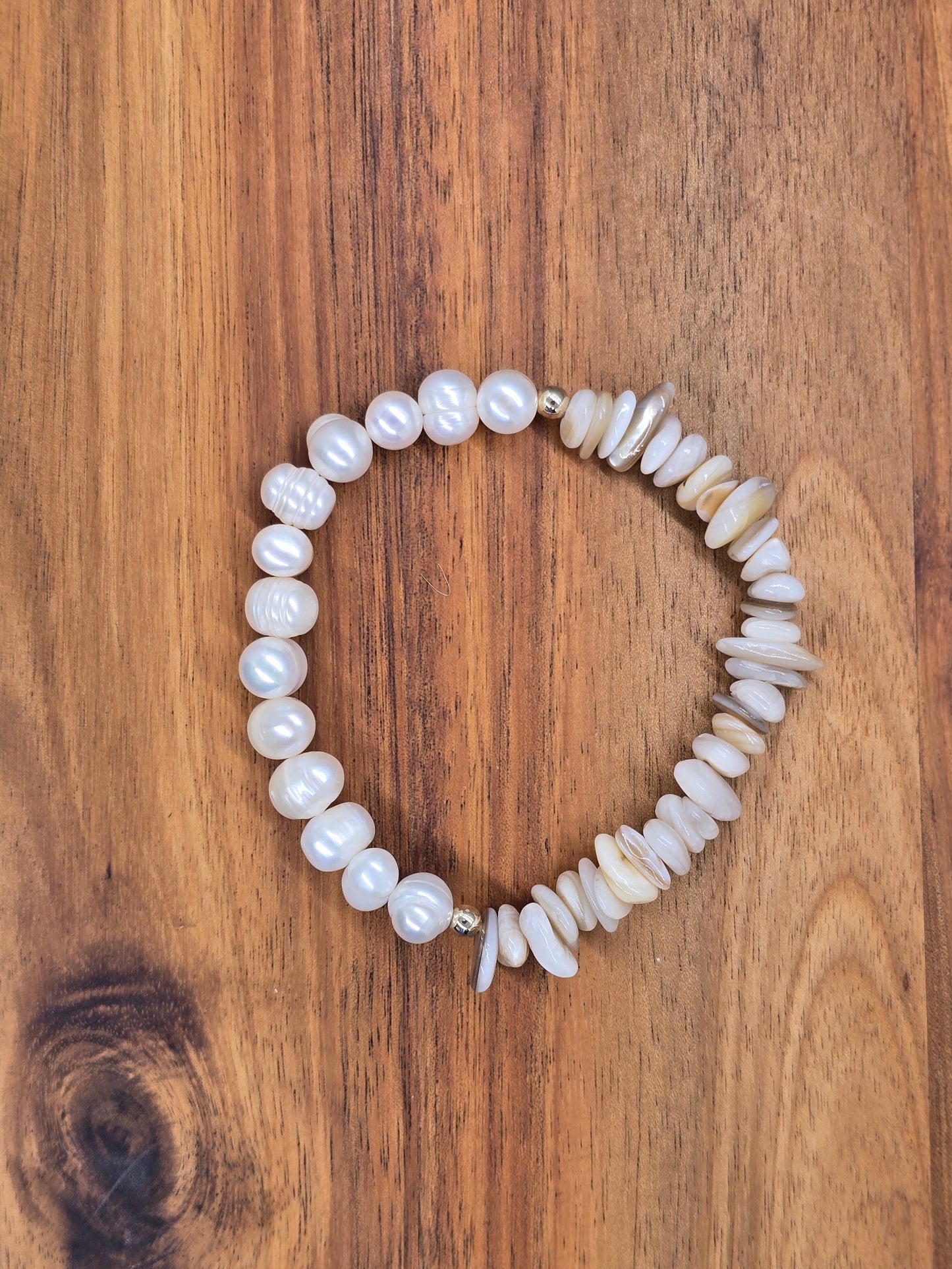 Freshwater Pearl and Shell Bracelet