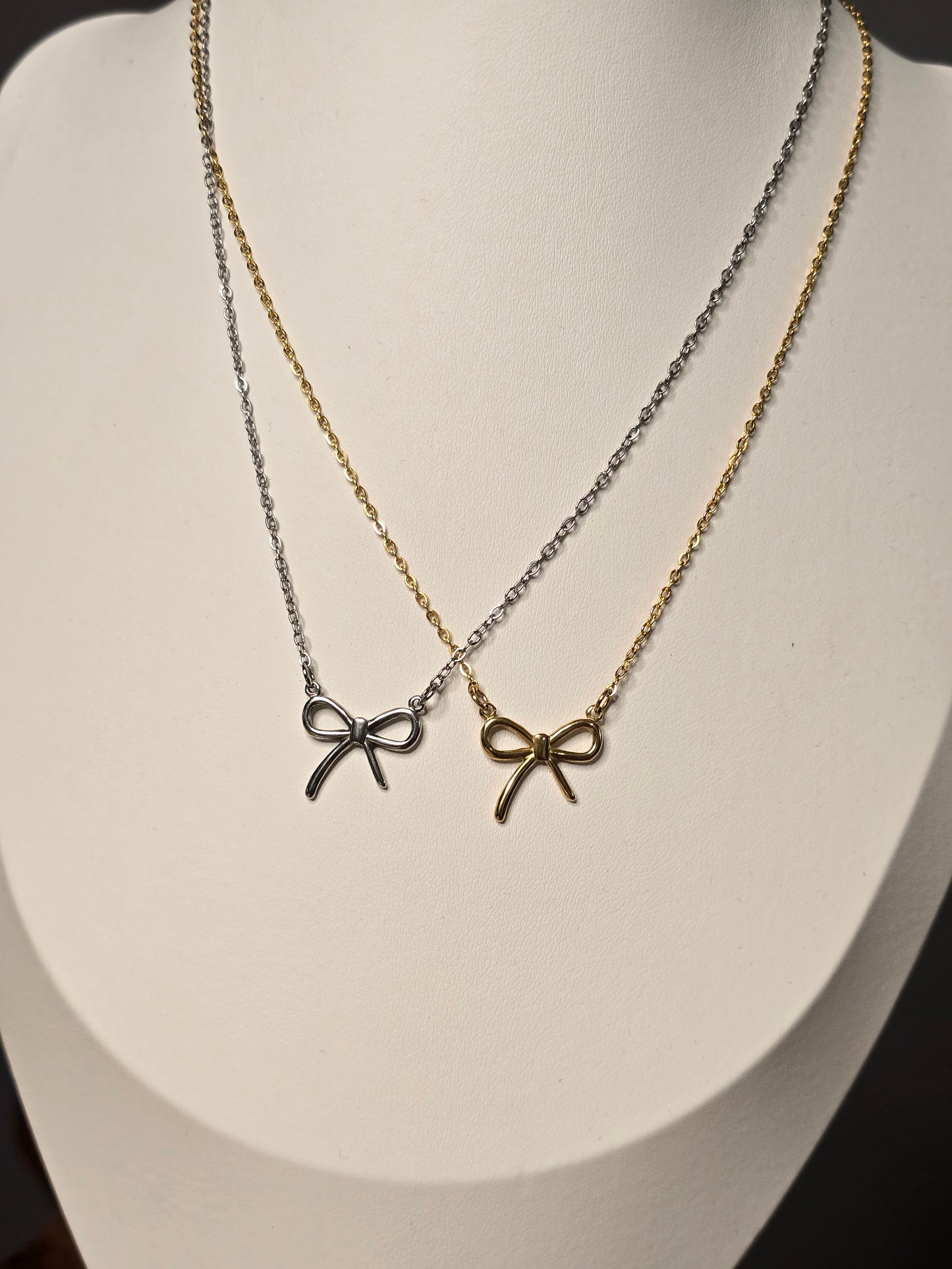 Stainless Steel Bow Necklace