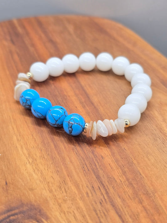 Turquoise and Shell Bracelet