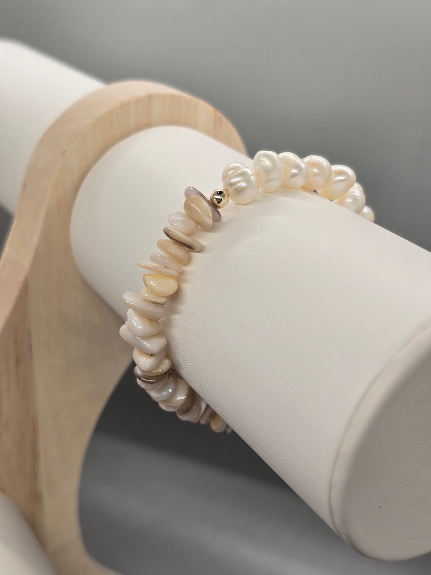 Freshwater Pearl and Shell Bracelet
