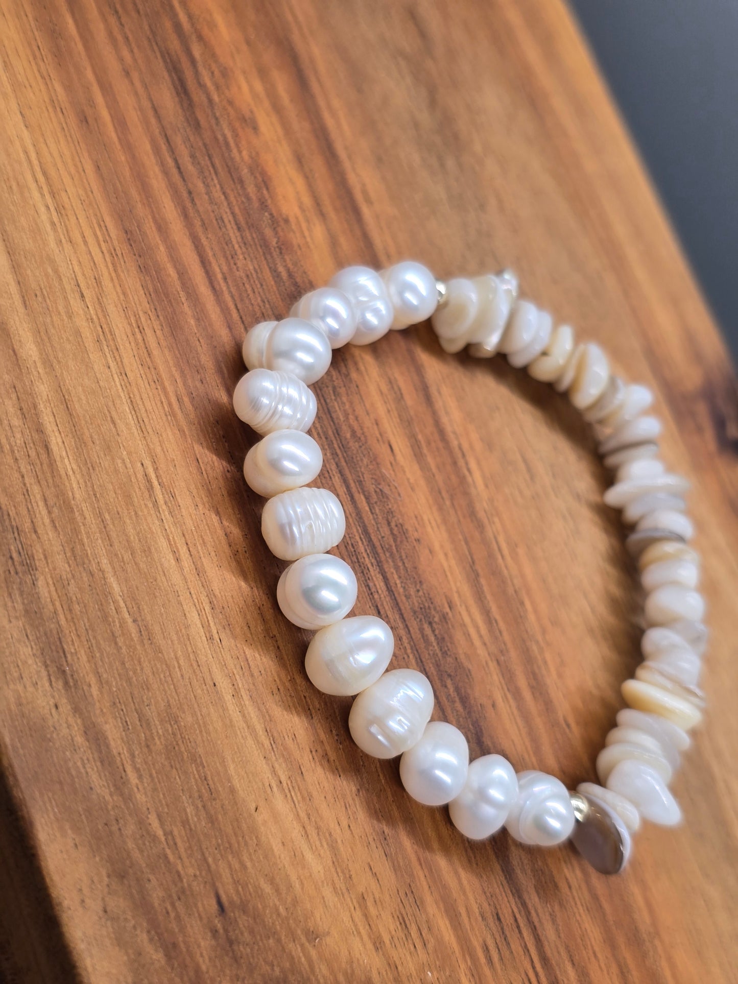 Freshwater Pearl and Shell Bracelet
