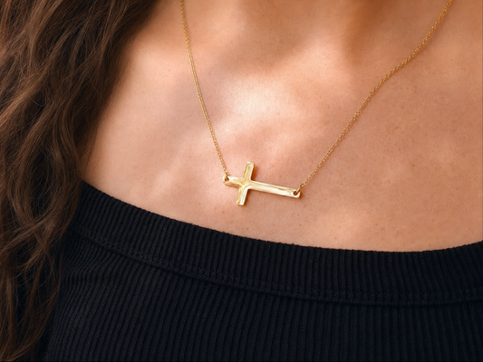Horizontal Cross Necklace