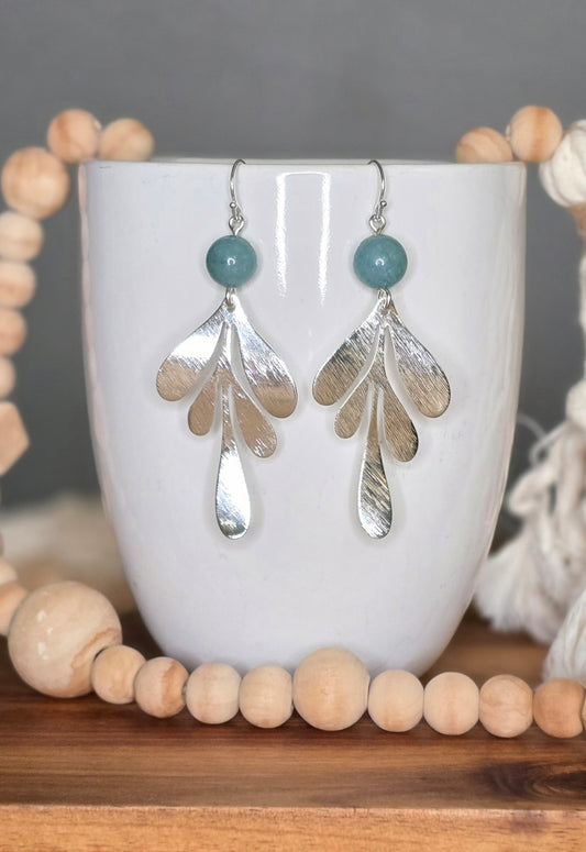 Chalcedony Botanical Earrings